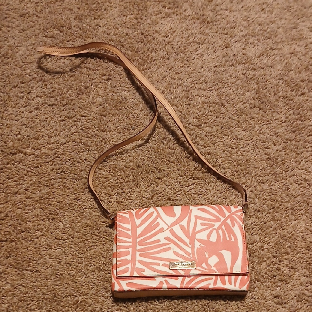 Kate Spade Pink Palm Patterned Crossbody Bag